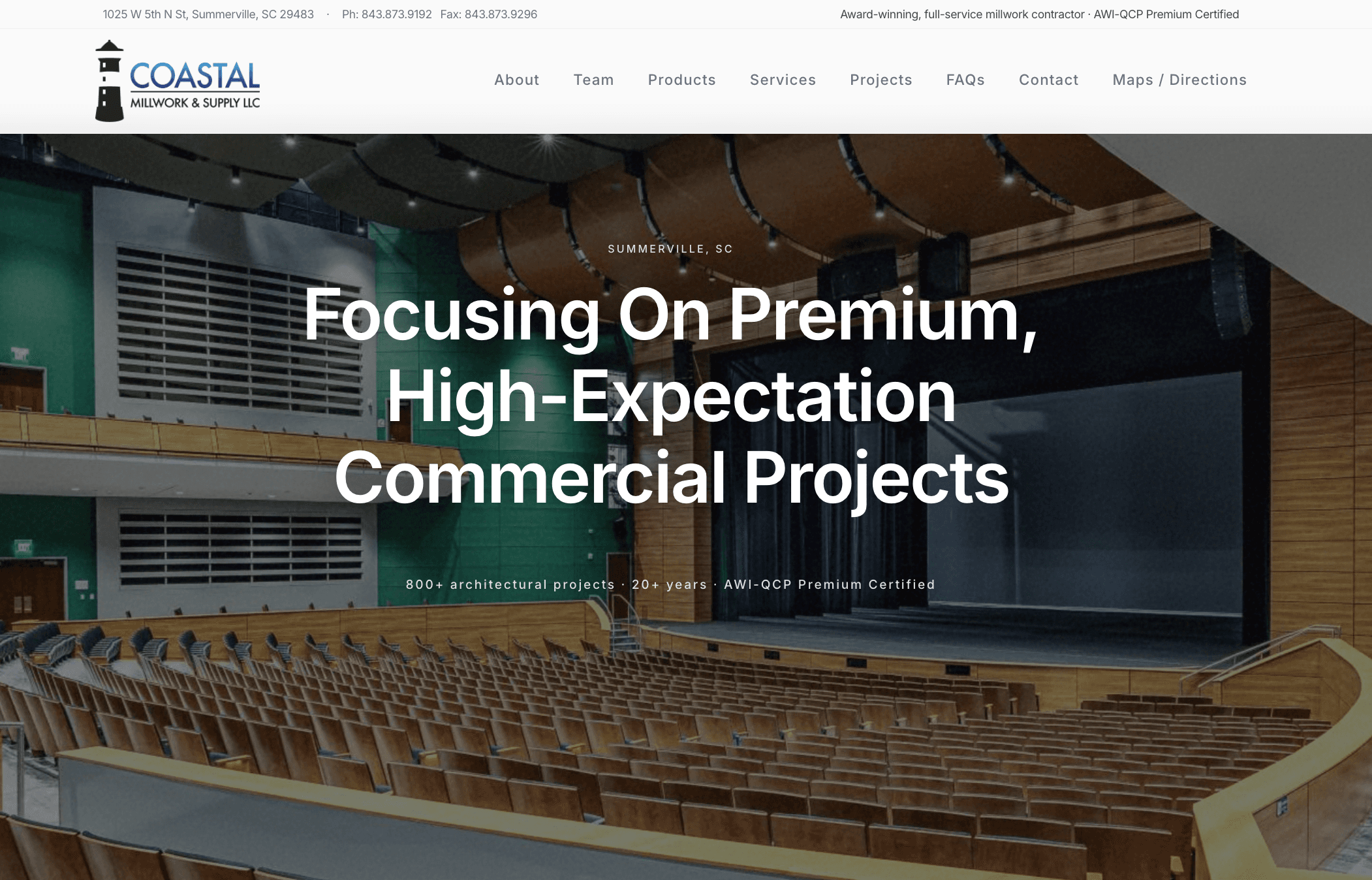 Coastal Millwork contractor website